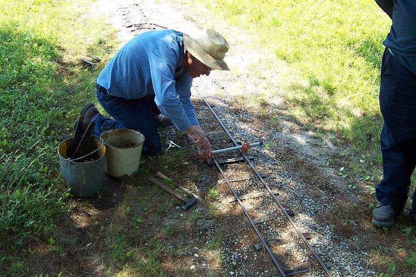 Photo of Ossipee Central RR track crew repairs damage after a derailment today
