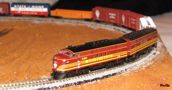 Photo of B&M on the Not Quite Model Railroad