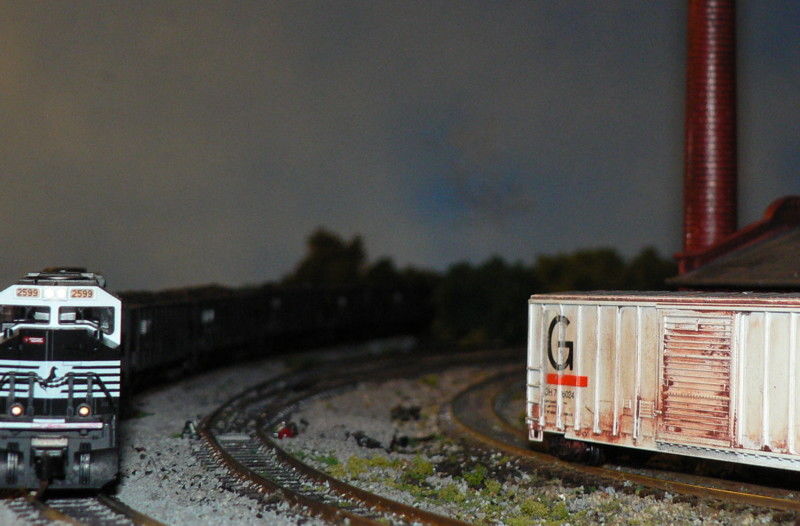 Photo of bow coal and a soon to be repainted PanAm box car
