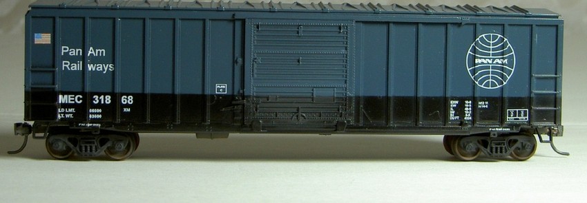 Photo of Pan Am Railways box car.