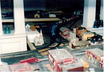 Photo of my train layout in the living room at my old place