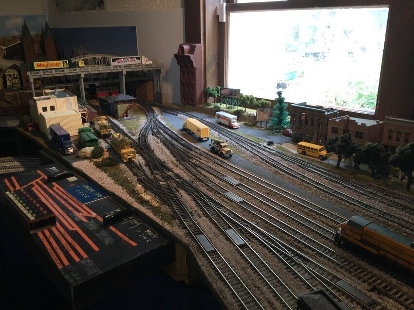 Photo of Trains in back room yard